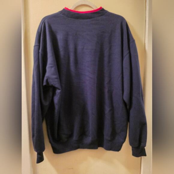 Vtg Dog Embroidered Double Collared Crewneck Sweatshirt Size XL Grandma Read - Picture 3 of 8